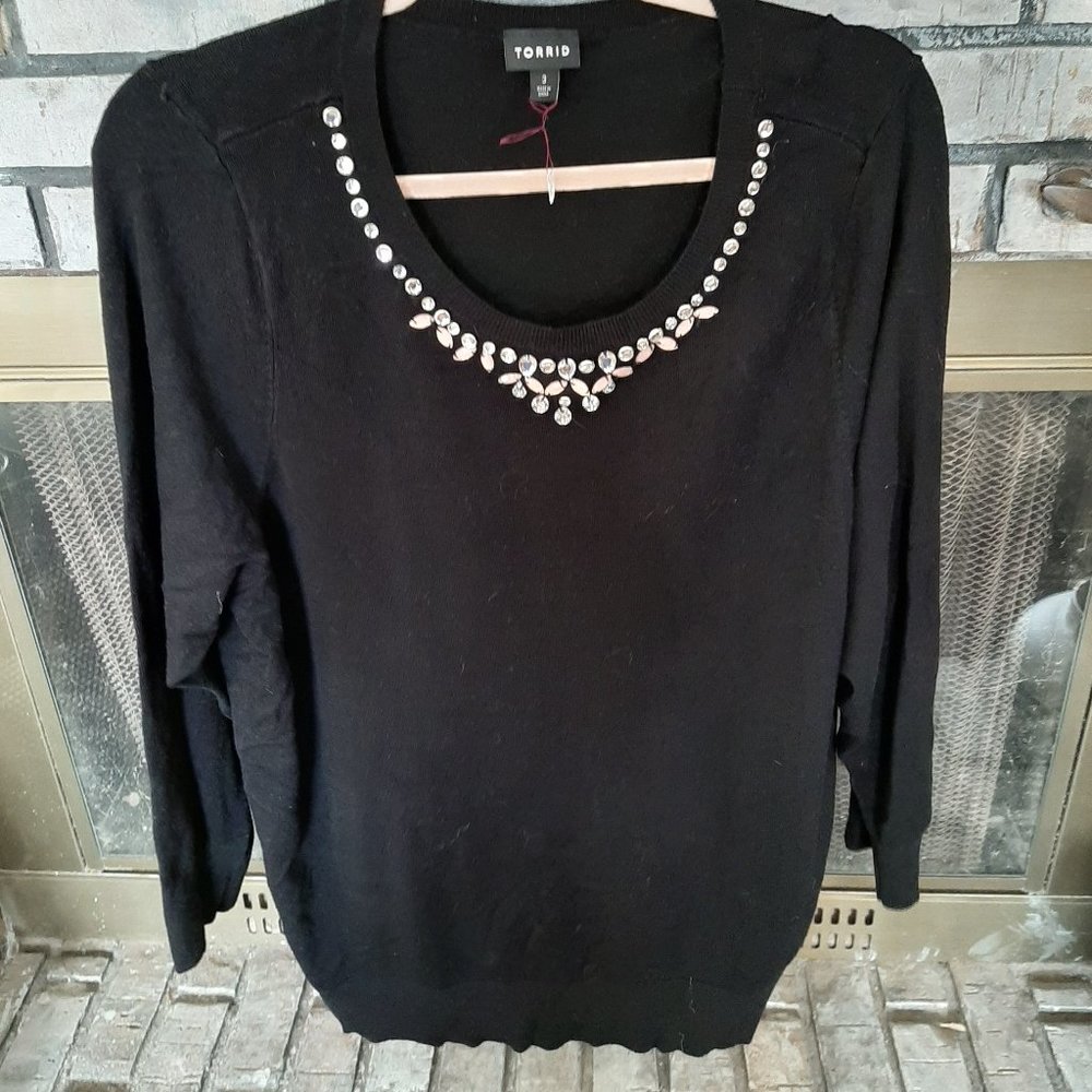 Jeweled Black Sweater